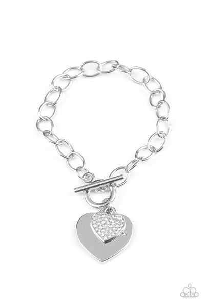Heartbeat bedazzle - white